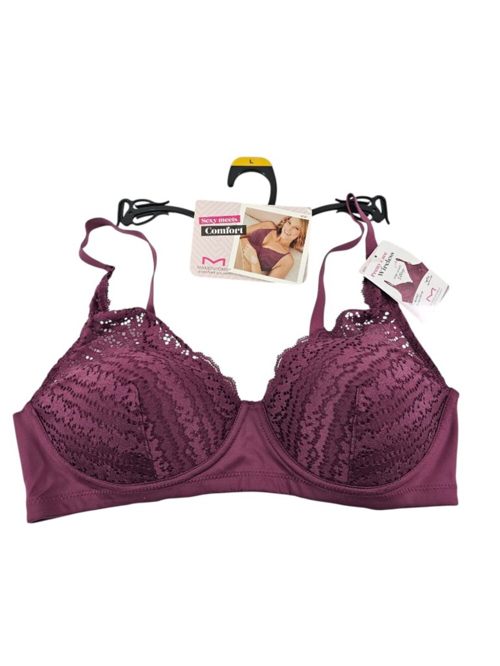 Maidenform Women's Comfort Crush Pretty Lace Lightly Lined Wireless Bra - NWT